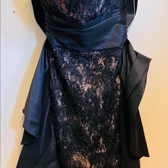 Badgley Mischaka Collection Strapless Black Lace Dress New with Tag Size 0 - Picture 1 of 15